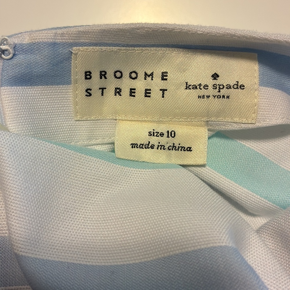 Kate Spade Broome Street Dress Ombre Stripe Backless SZ 10 Blue White - Picture 7 of 8